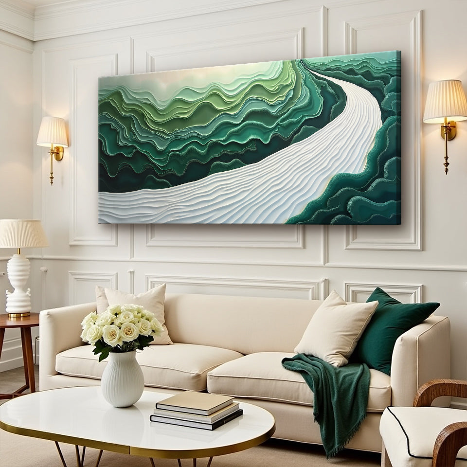 Green Rivers Abstract Wall Art III