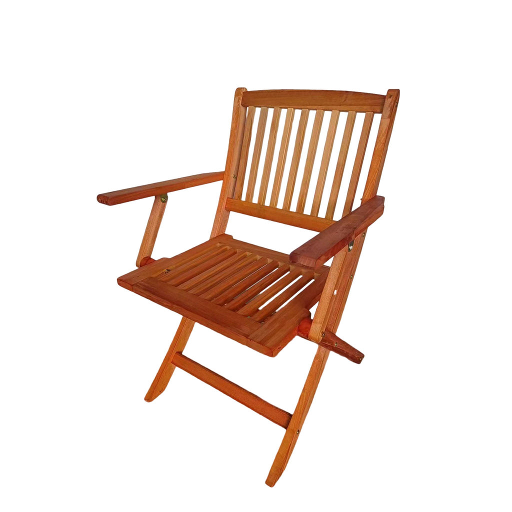 Foldable Patio Dining Set With 4 Folding Chairs For Indoor And Outdoor Use - Teak