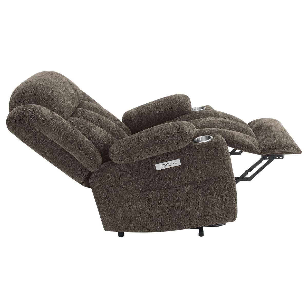 Beca - Upholstered Power Lift Recliner With Cupholders And USB Charging