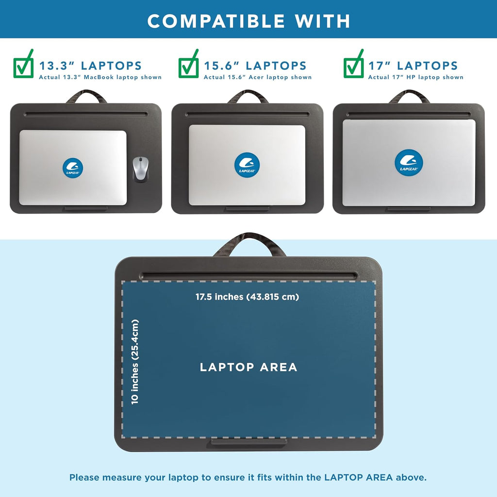 Original Lap Desk – Fits up to 17” Laptops – Charcoal – Style No.