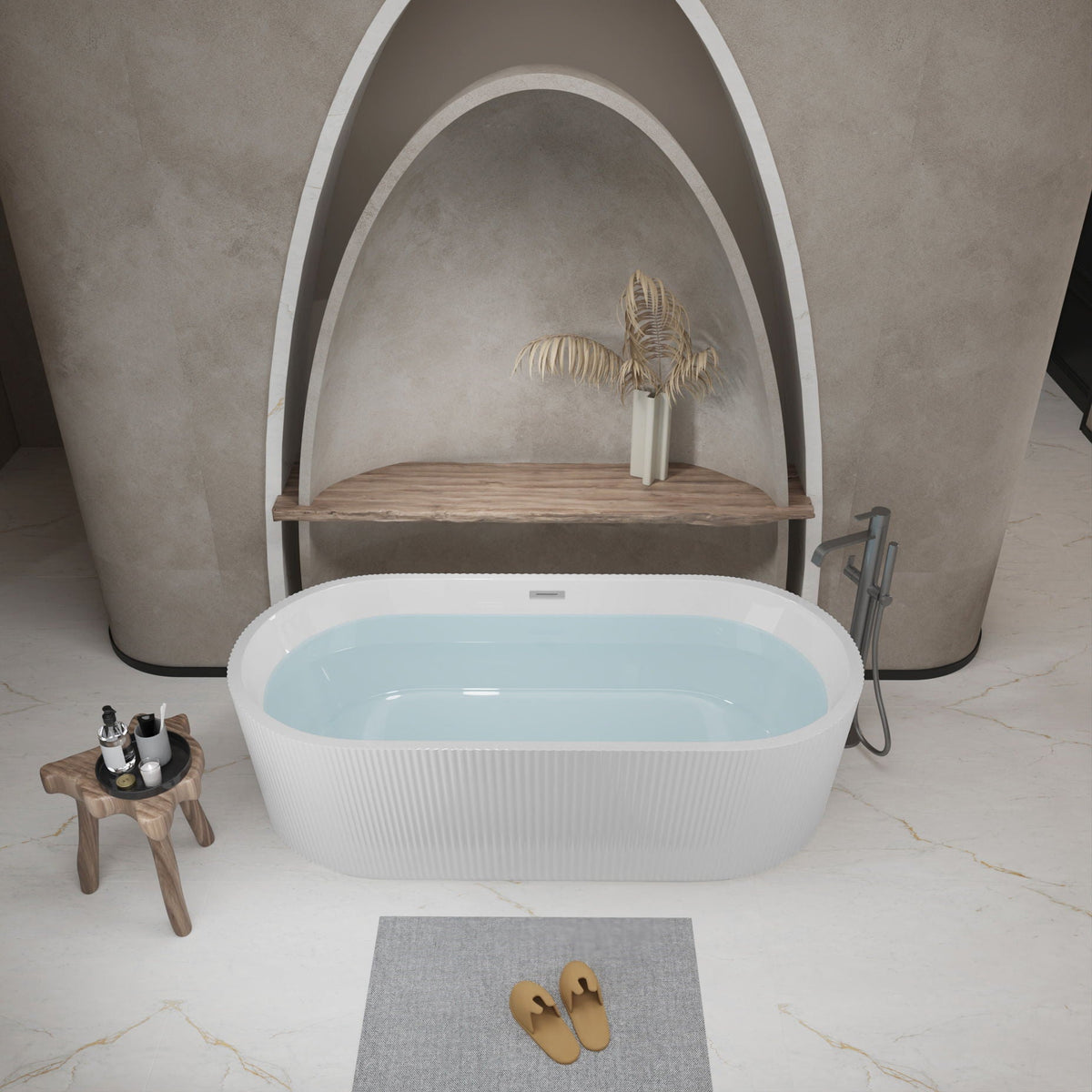 Linear Freestanding Soaker Tub