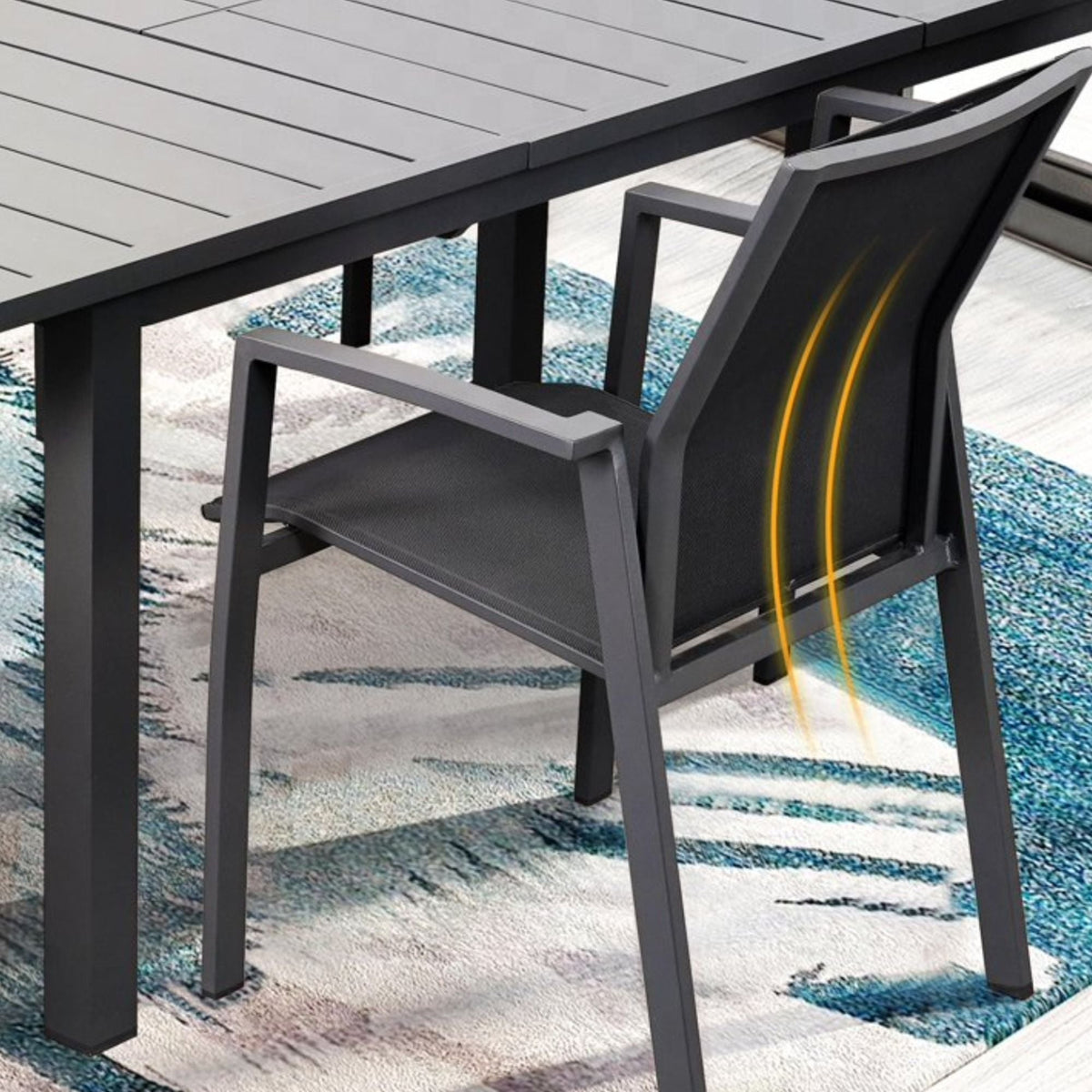 Patio Stackable Dining Chairs (Set of 4)