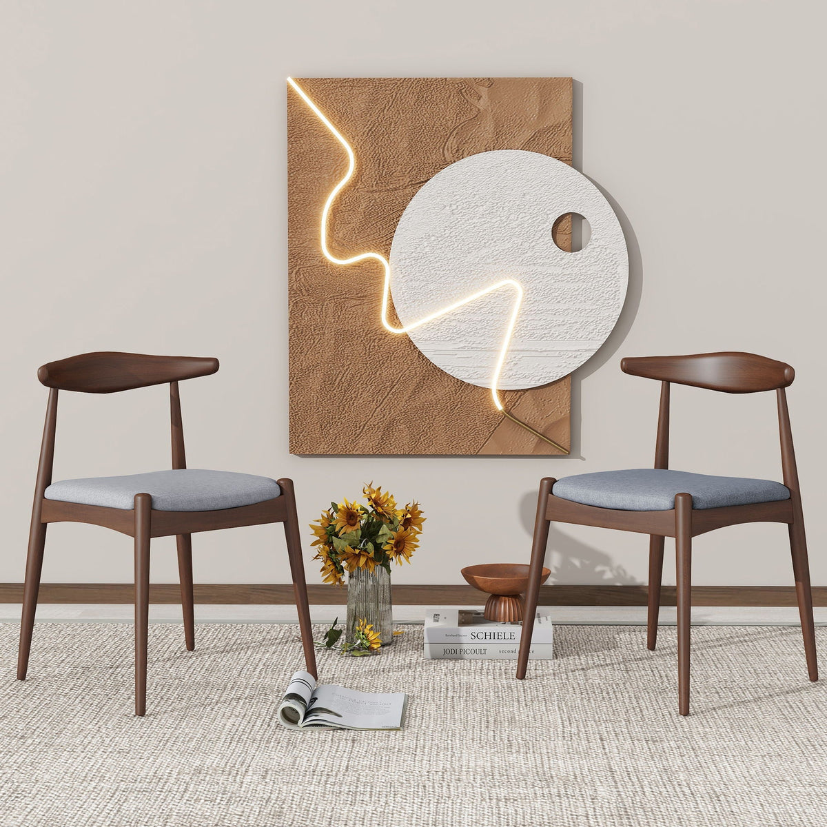 Dining Chairs With Ergonomic Backrest & Comfort Cushions (Set of 2)