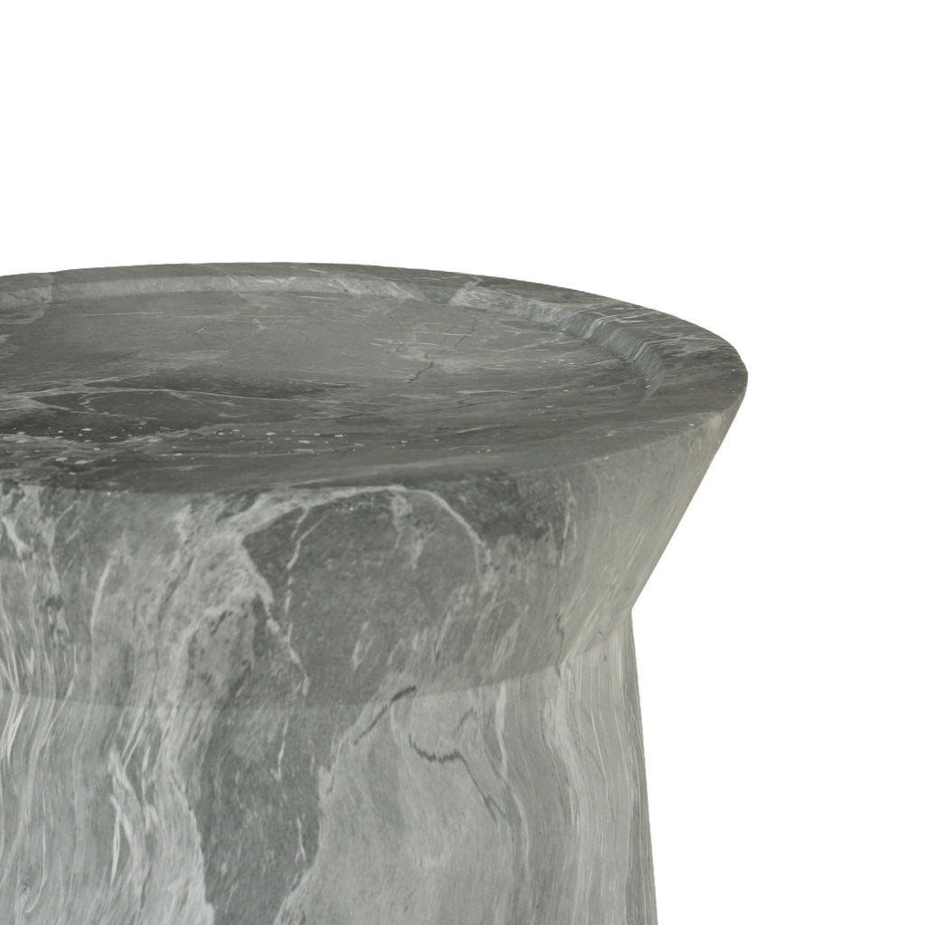 Round Outdoor End Table - Marble