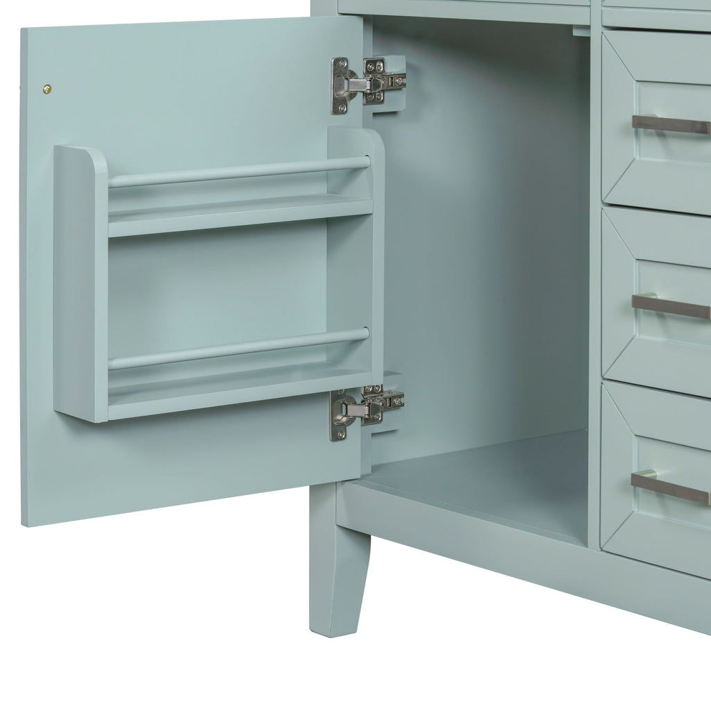 30" Bathroom Vanity Without Sink, Cabinet Base Only, Bathroom Cabinet With Drawers - Green