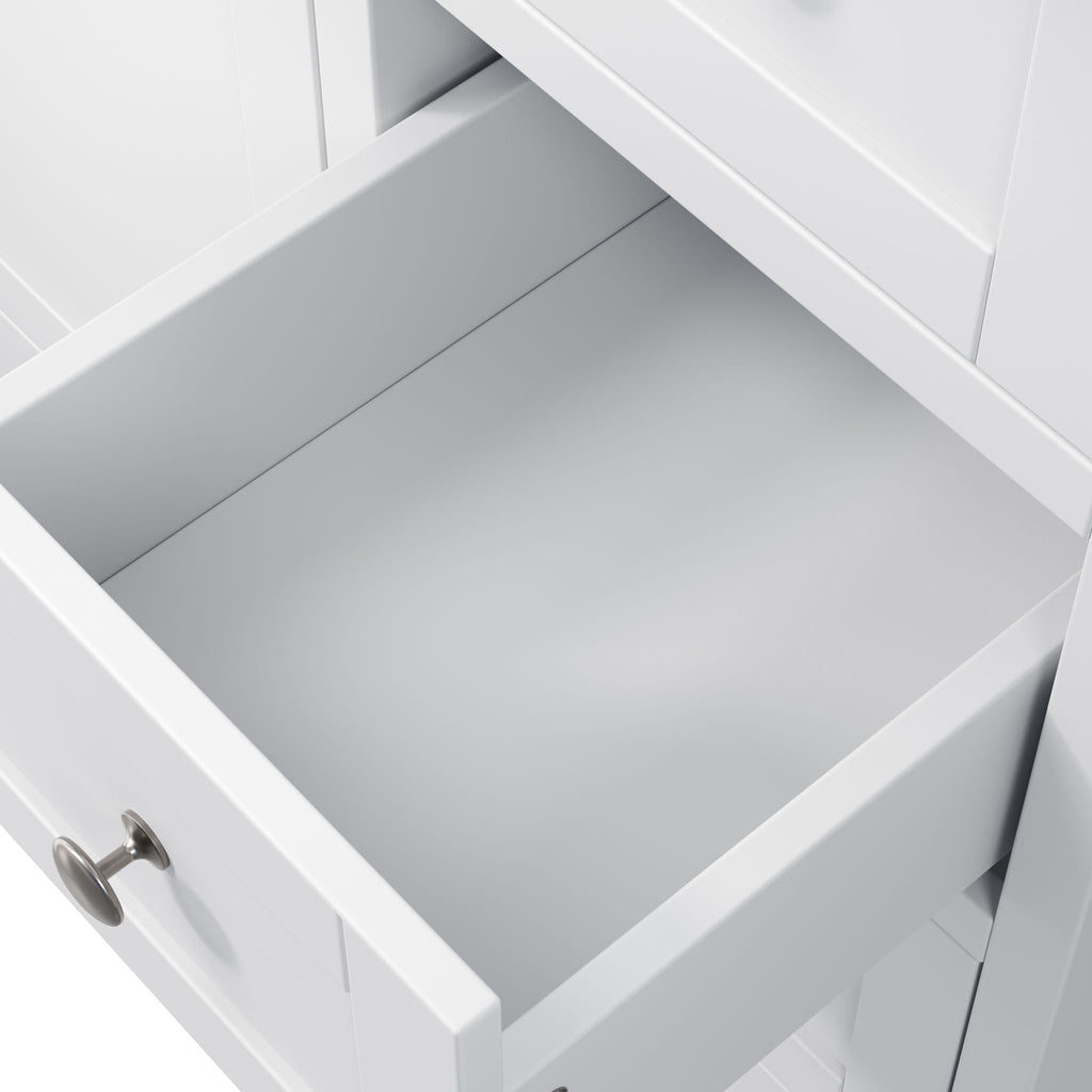 Double Sink Bathroom Vanity With Countertop, 2 Ceramic Sinks, 6 Drawers