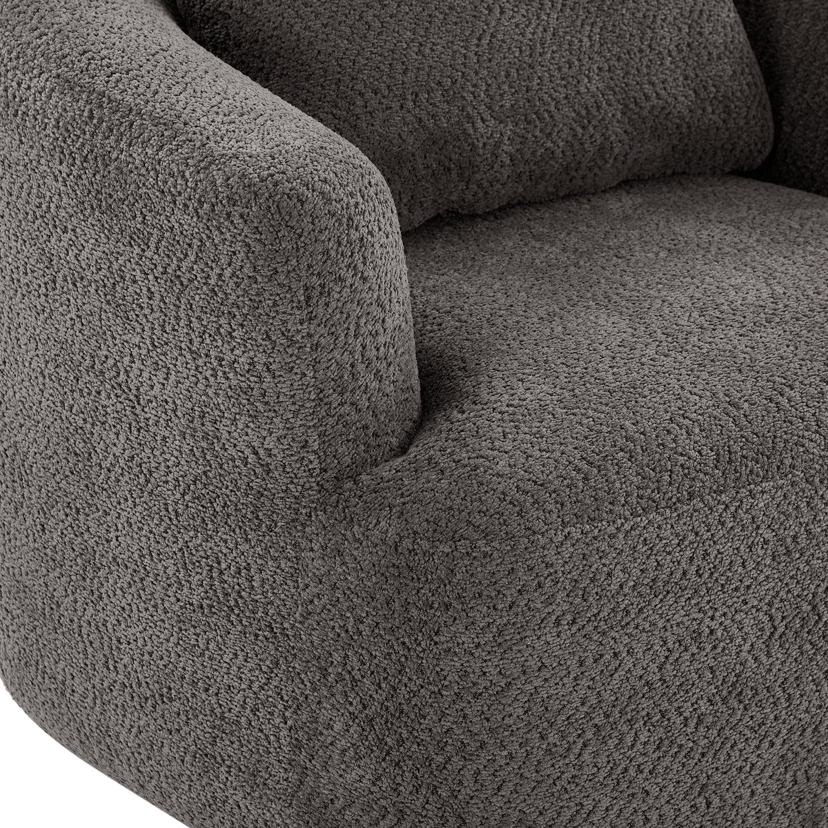 360° Swivel Barrel Sofa Chair With Throw Pillow, Upholstered Accent Chair