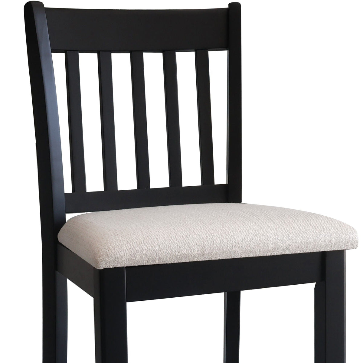 Transitional Rubberwood Dining Room Chairs (Set of 2) With Slatted Back - Black