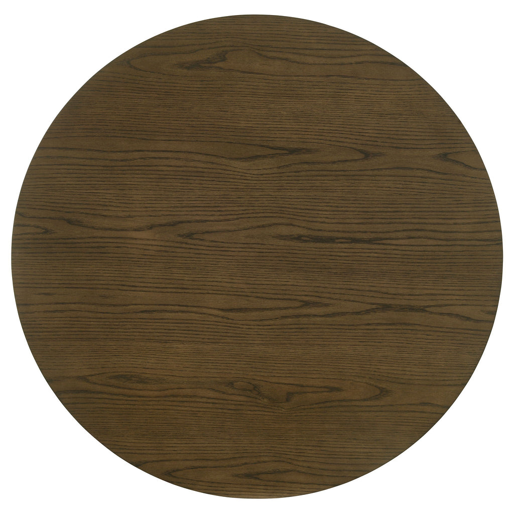 Crispin - Round Dining Table With Shelf - Brown