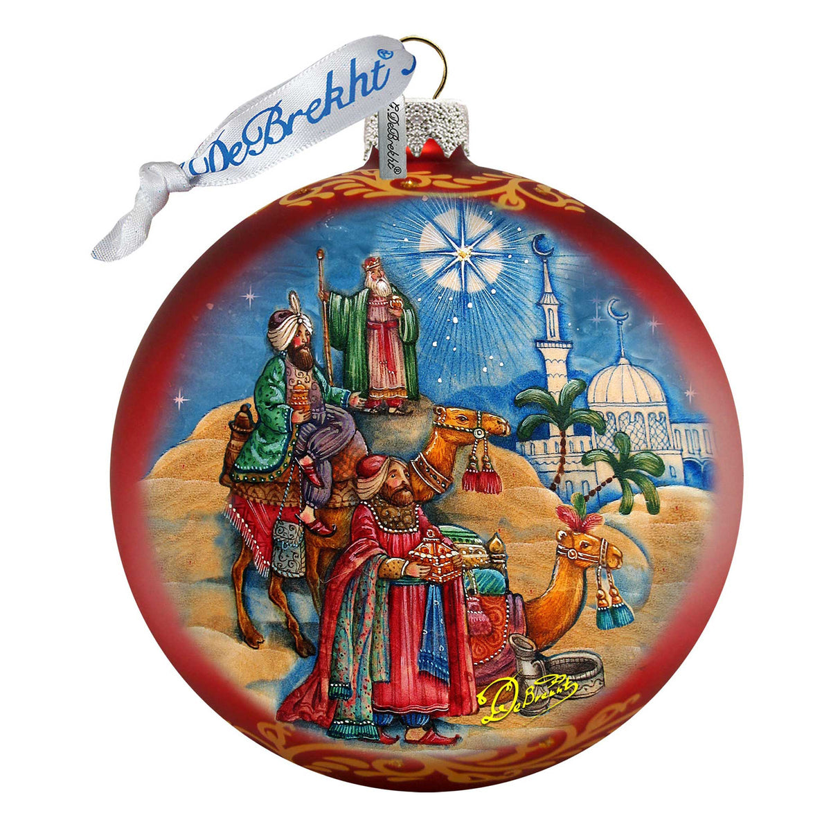 The Journey of the Three Kings Glass Ornament Limited Edition by G. DeBrekht - Nativity Holiday Decor - 73906