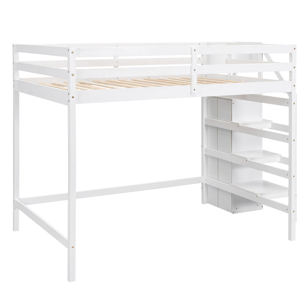Loft Bed With Built In Storage Wardrobe And Staircase