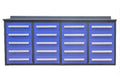 Garage Storage Cabinets With Workbench (With 20 Drawers) - Blue