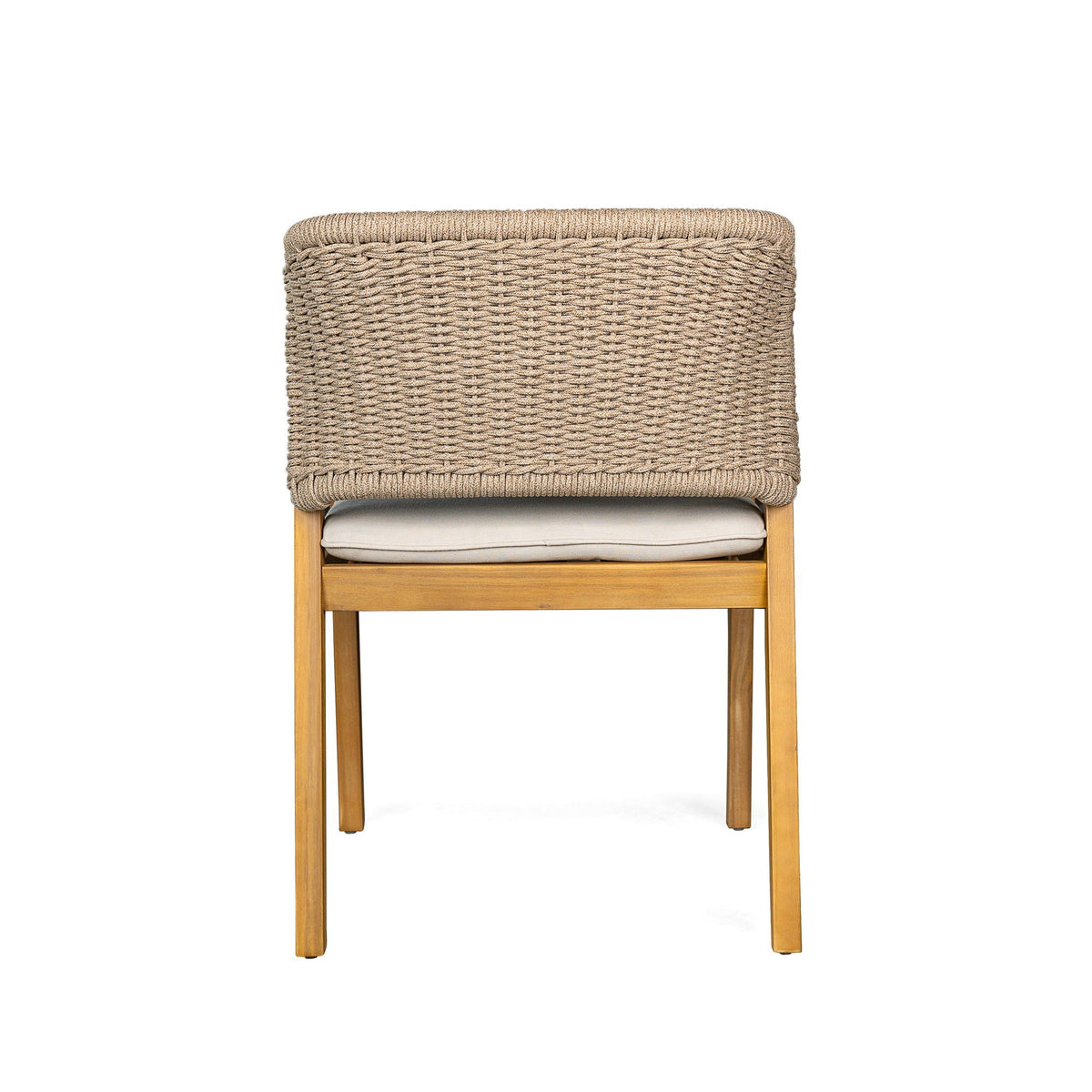 7 Piece Outdoor Dining Set With Table And 6 Chairs - Beige / Brown Mix / Light Teak / Teak