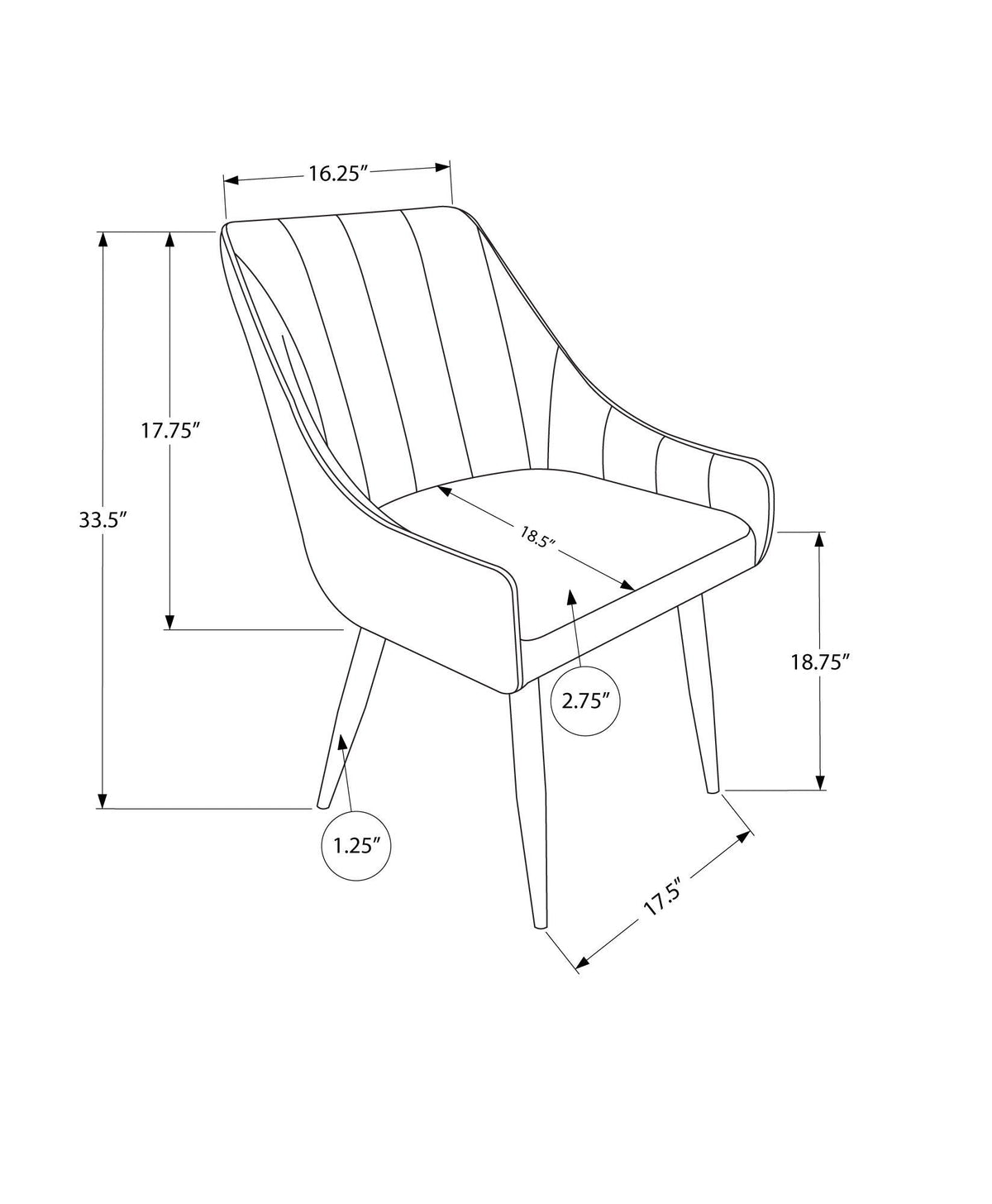 Upholstered Side Dining Chair For Dining Room (Set of 2)