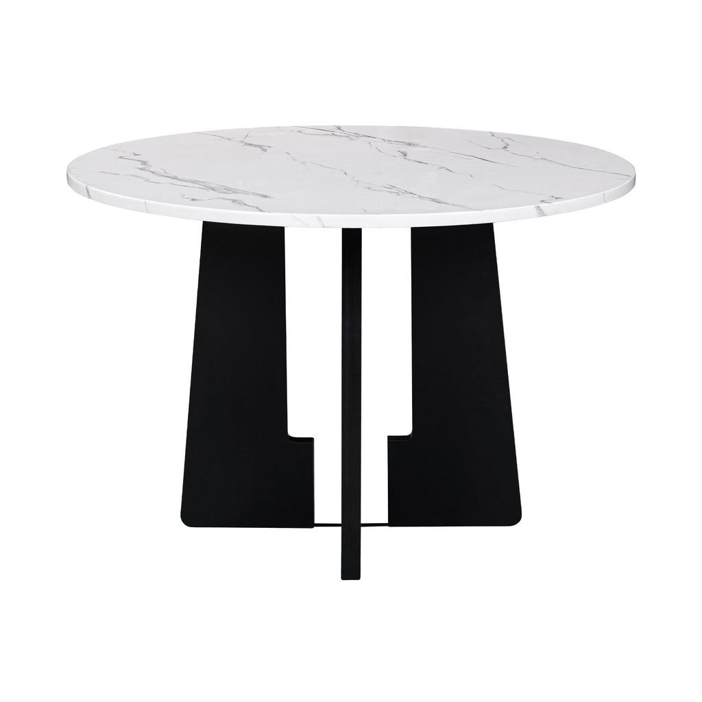 5 Piece Round Dining Table Set, Modern Dining Table And 4 Upholstered Chairs For Dining Room
