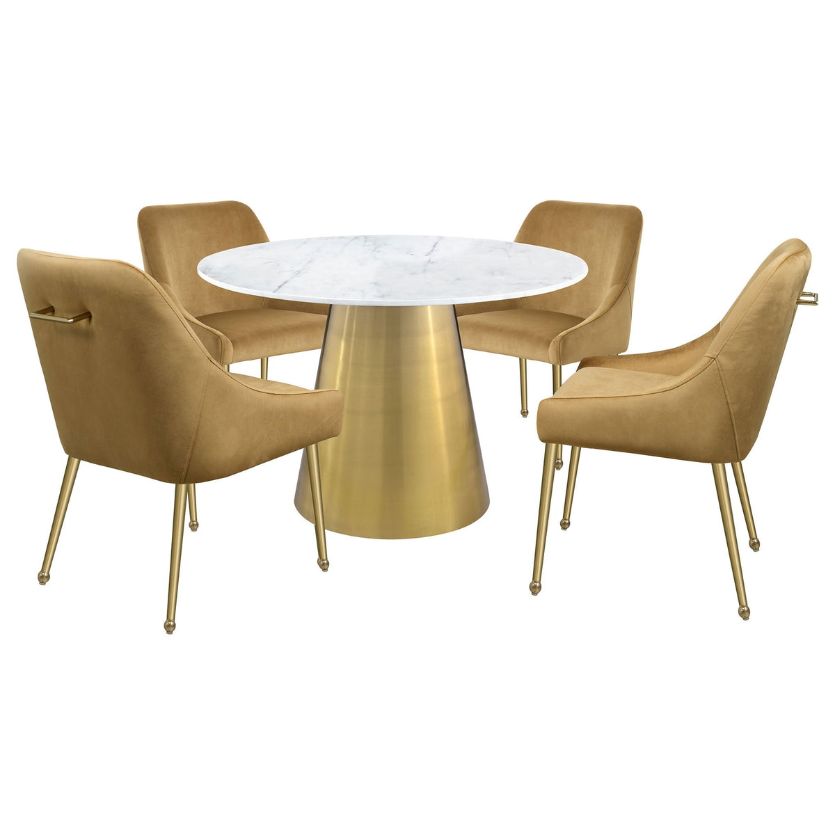 Earline - Round Dining Table - White Marble