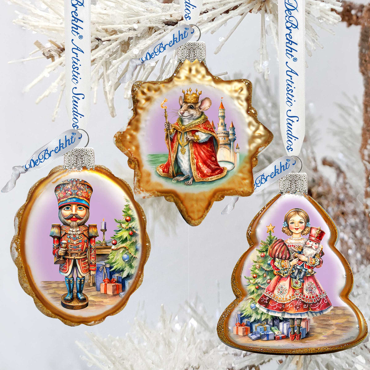 Nutcracker Mercury Glass Ornaments Set of 3 by G. Debrekht - Christmas Decor - 770149S3