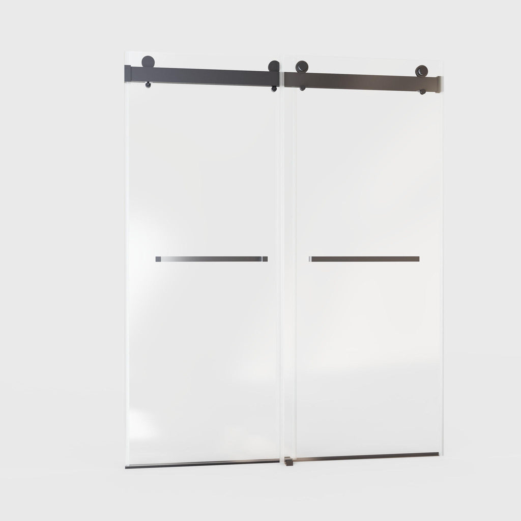 Frameless Double Sliding Soft-Close Shower Door, 3 / 8" (10Mm) Thick SGCC Tempered Glass Door, Matte