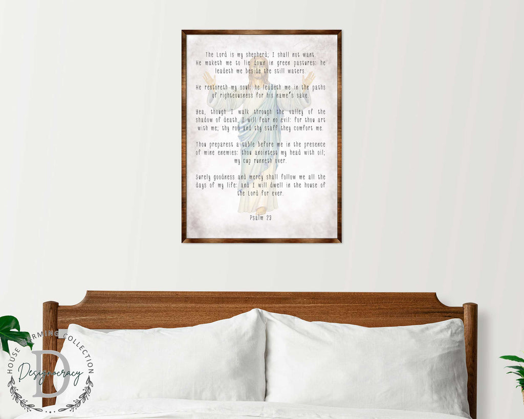 The Lord Is My Shepherd - Wooden Kitchen Blessing - PSALM 23 - Contemporary Decor - Religious Wall Art - Nursery Wall Art - 310334