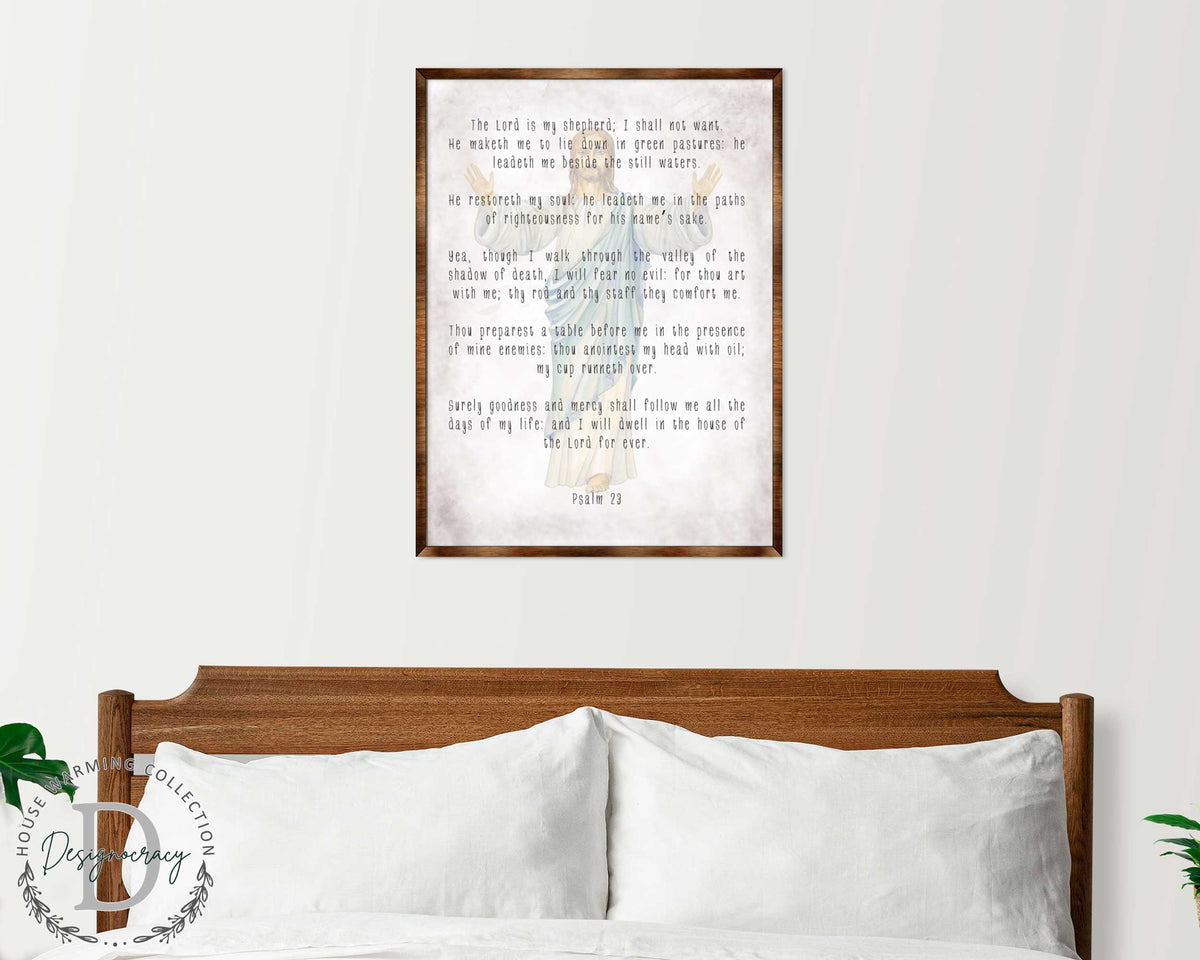 The Lord Is My Shepherd - Wooden Kitchen Blessing - PSALM 23 - Contemporary Decor - Religious Wall Art - Nursery Wall Art - 310334