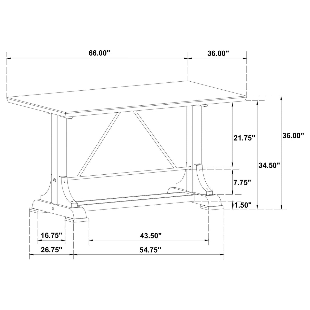 Tremont - Counter Height Dining Table - White