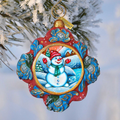 Snowman Sculpted Hand-Painted Christmas Ornament by G. DeBrekht - Christmas Santa Snowman Decor - 6102443
