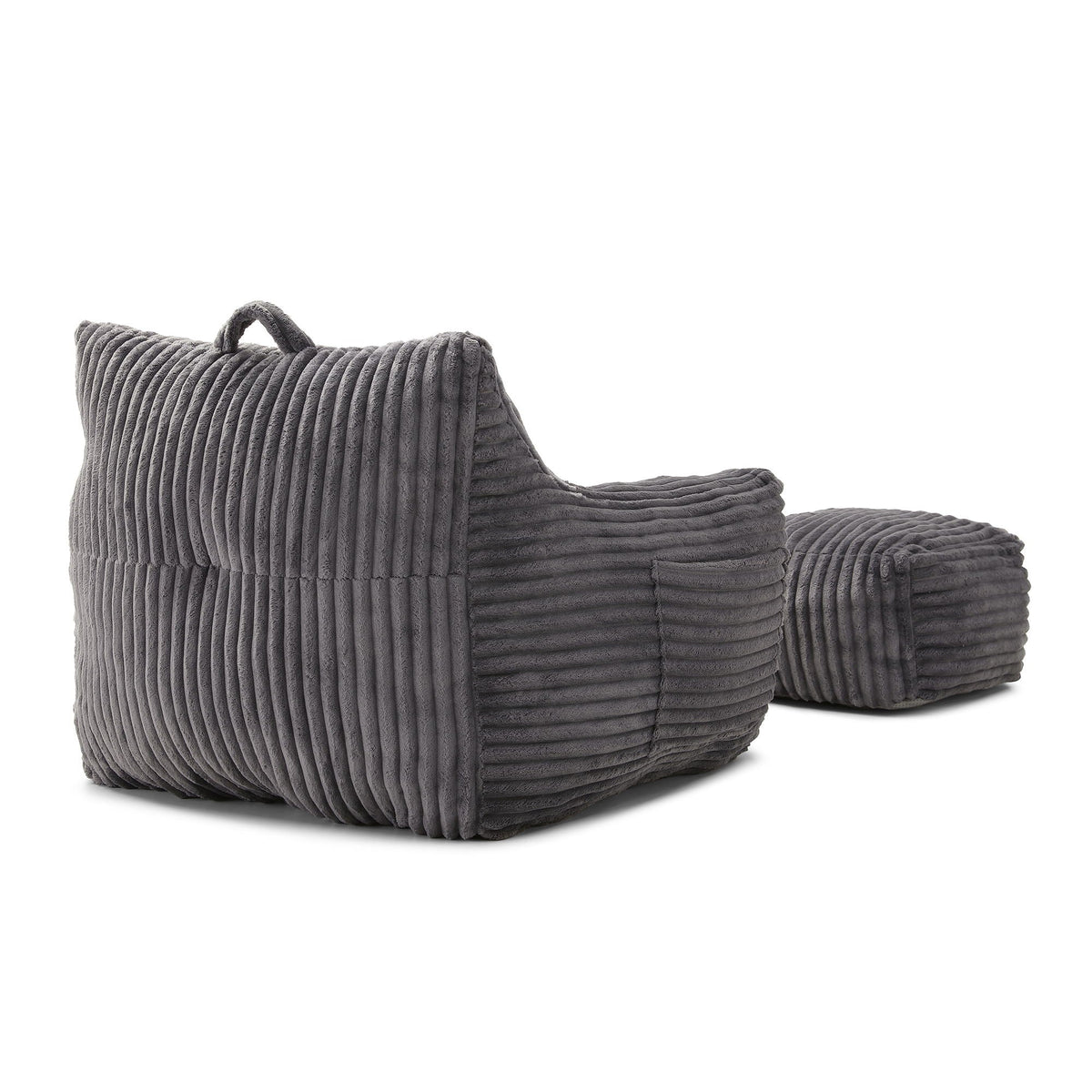 Giant Bean Bag Chair With Armrests And Footstool
