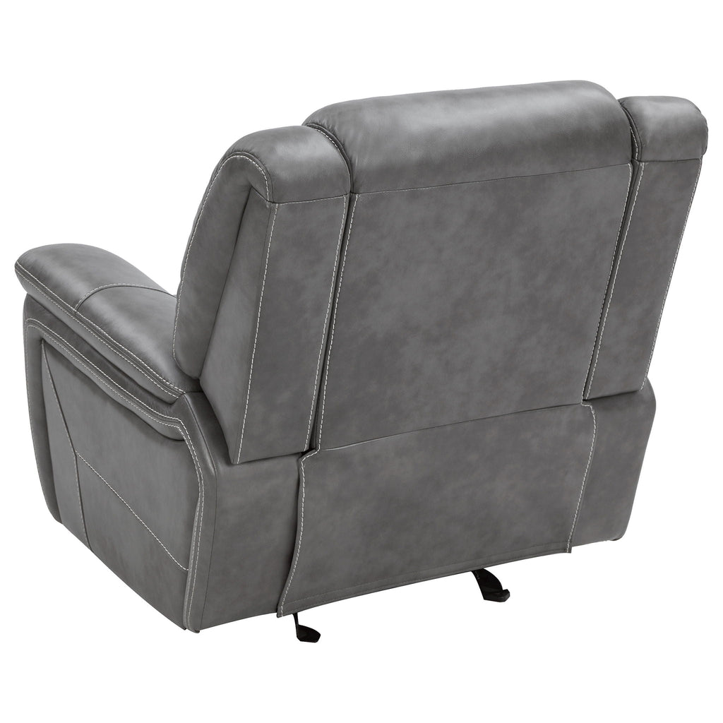 Encino - Upholstered Padded Arm Glider Recliner - Gray