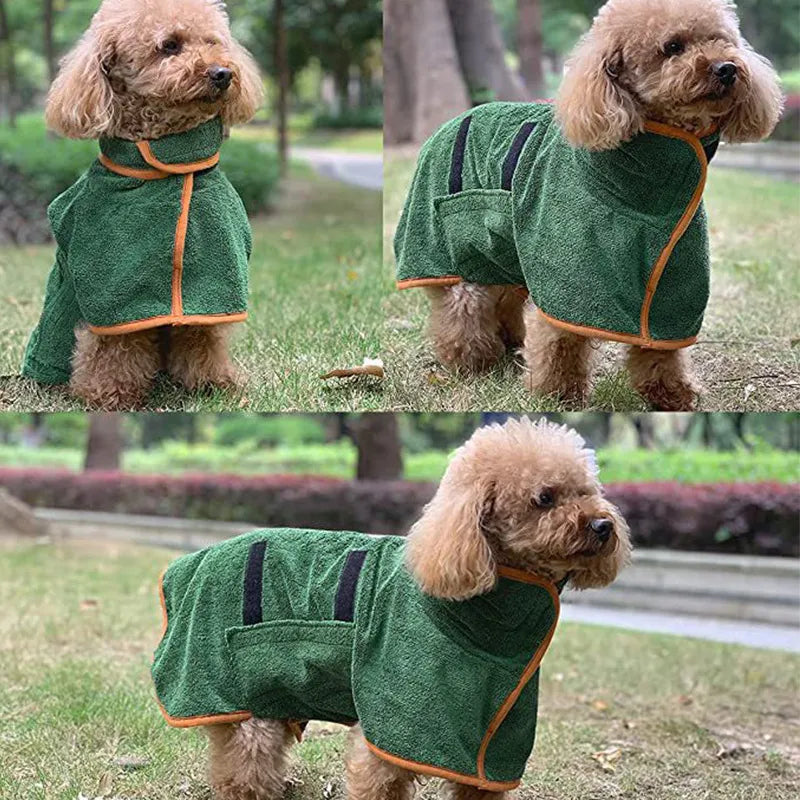 Microfiber Pet Bathrobe | Fast-Drying Dog Towel Robe