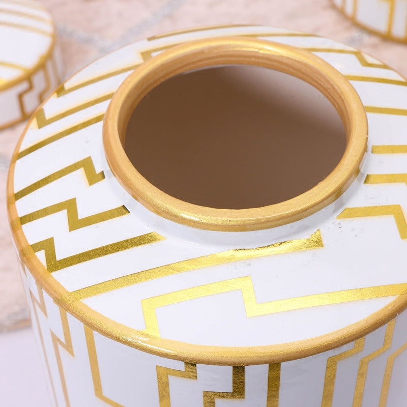 Ceramic White and Gold Food Storage Jars