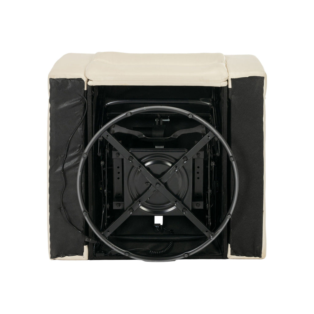 270 Degree Swivel Power Recliner With Tray Table, Phone Holder, Cup Holder, USB Port