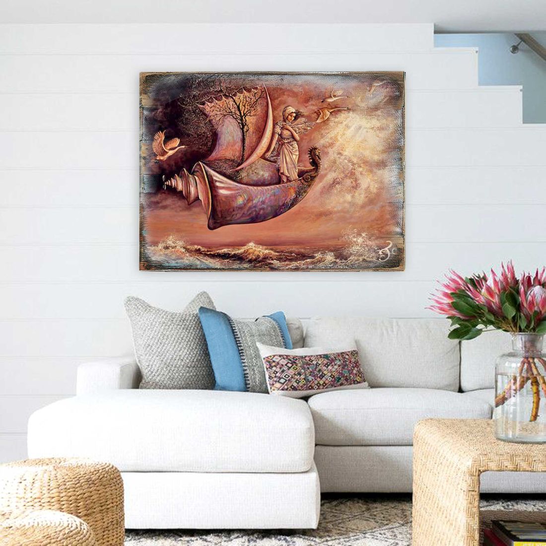Strange Craft Fantasy Wooden Wall Art by Josephine Wall - Fantasy Decor - 852123-JW