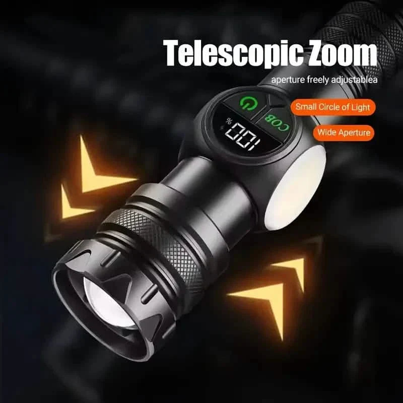 Rechargeable LED Flashlight with 5 Modes & Magnetic Base – Gift Box