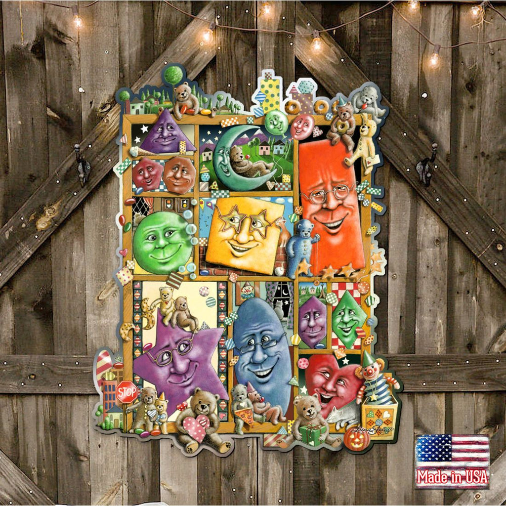 Shapes Whimsical Wall Art by Laura Seeley - Love Family Kids Decor - 8513013-LS