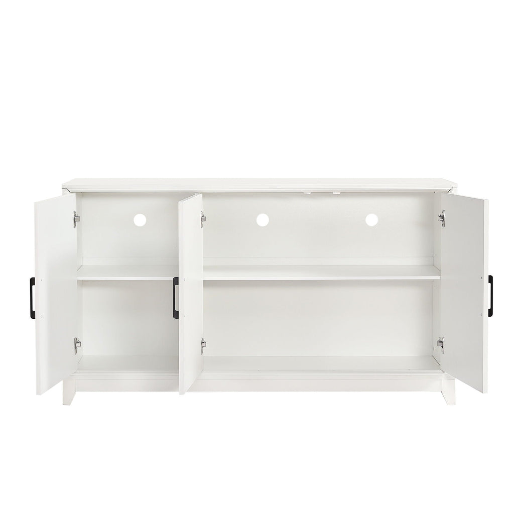 TV Stand For TVs Up To 65", Modern Entertainment Center Media Console Cabinet With 2 Spacious Storage Space, Solid Wood Legs For Living Room