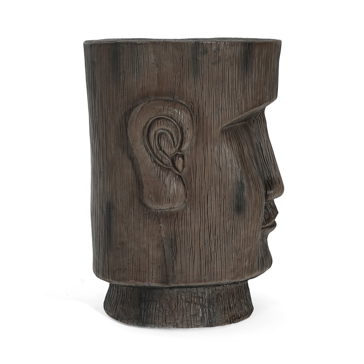 Outdoor Side Table Easter Island Moai Statue Pedestal