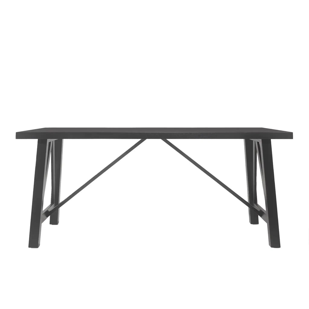 Farmhouse Style Dining Table With Wood-Like Top