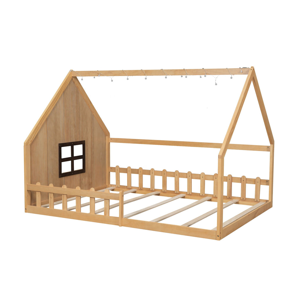 House Bed With Window And Fence