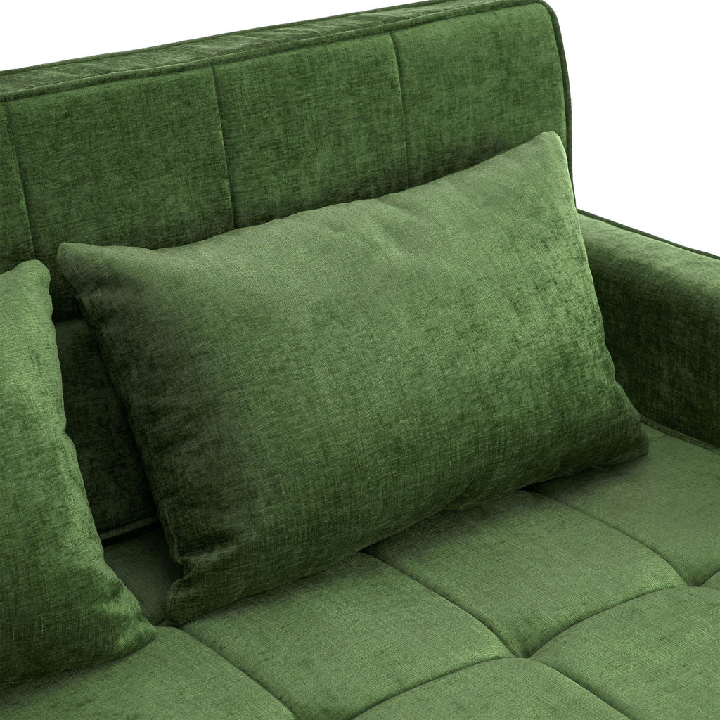 Loveseat Sofa Bed Sleeper With Reversible Backrest, Side Pockets, USB Ports, Phone Holder