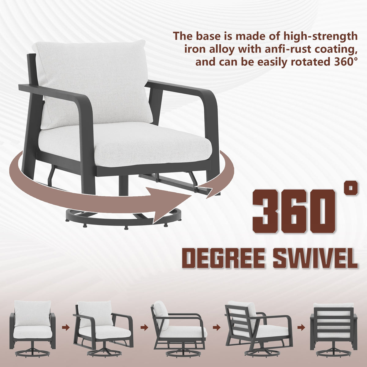 FR Aluminum Outdoor Sofa Swivel Seats