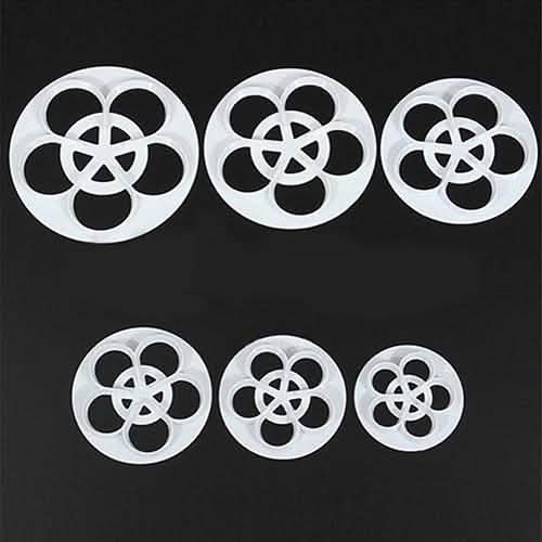 6-Piece: Baking Mold Fondant Cake Sugarcraft Rose Flower Cookie