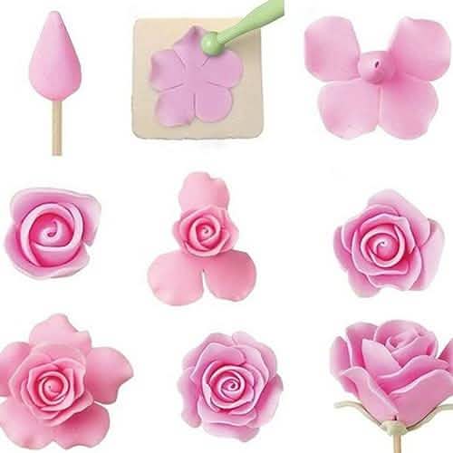 6-Piece: Baking Mold Fondant Cake Sugarcraft Rose Flower Cookie