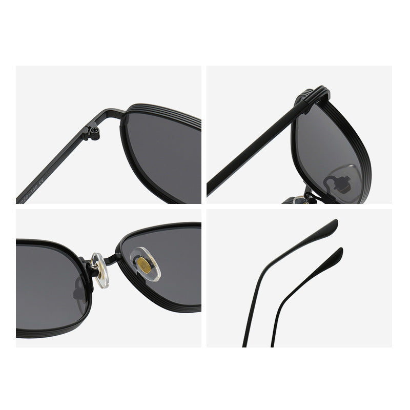 Metal Small Square Box Retro UV Protection Sun Glasses