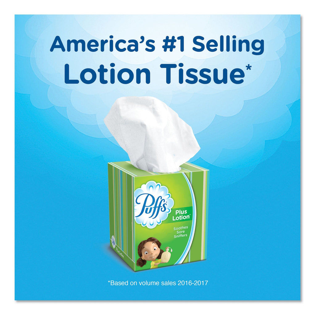 Puffs Plus Lotion Facial Tissue, 1-Ply, White, 56 Sheets/Box, 24 Boxes/Carton