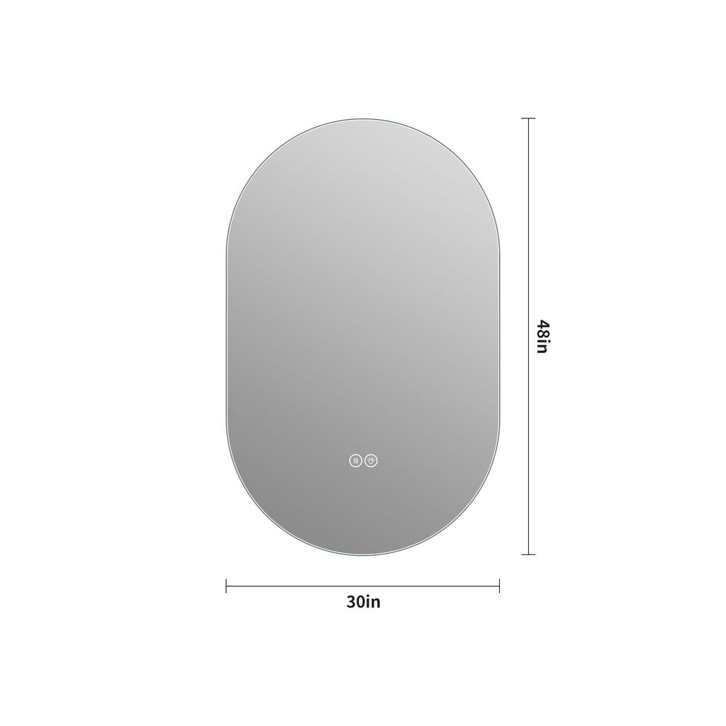 Smart Wall Mounted LED Touch Screen Mirror With Anti-Fog Function And Adjustable Lighting