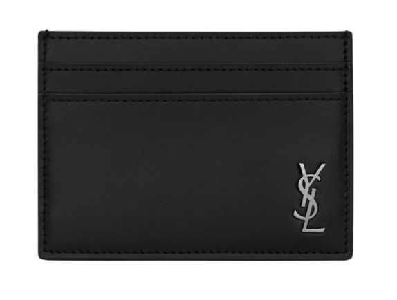 SAINT LAURENT Mini Leather Card Holder
