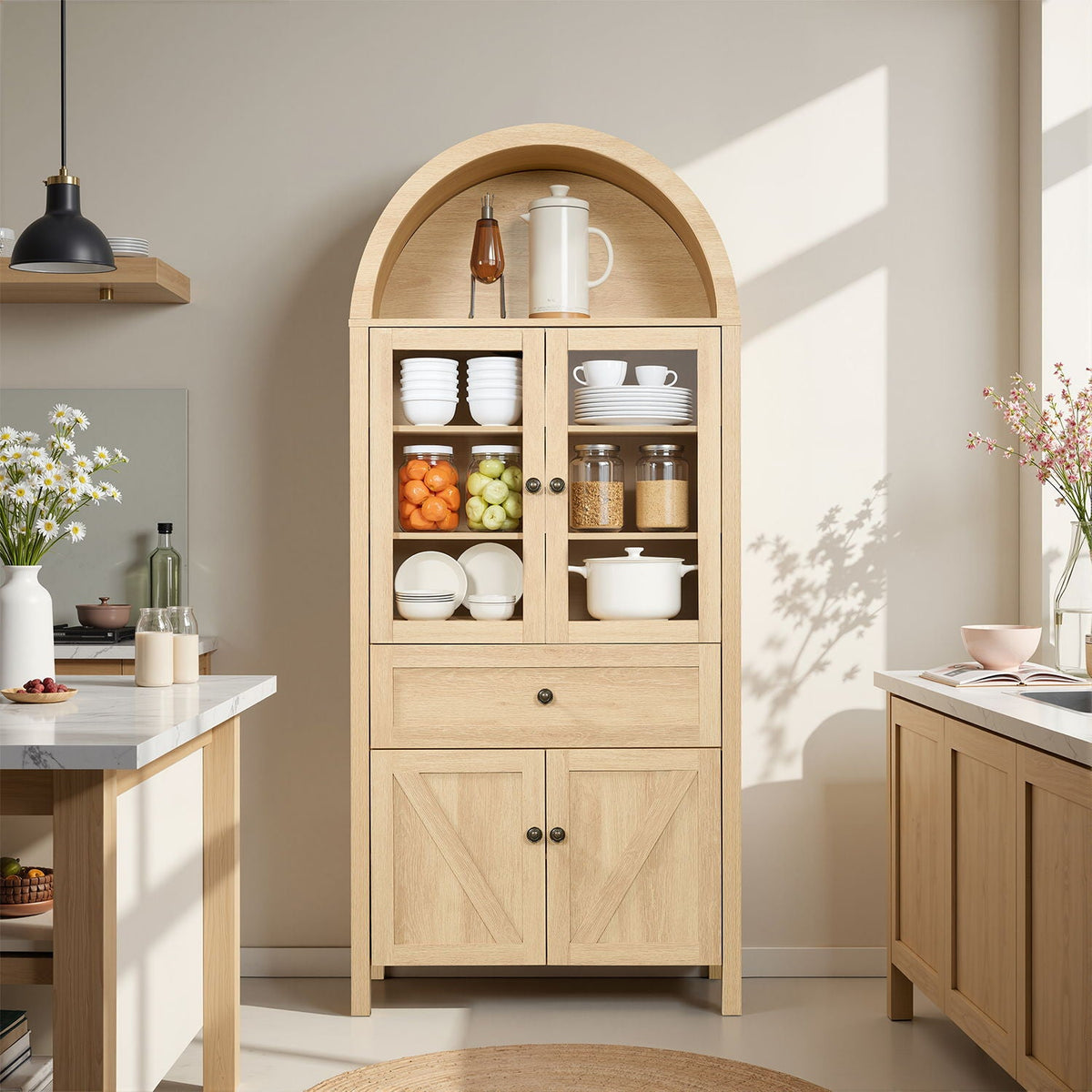 Retro Dome Cabinet With Large Storage Space