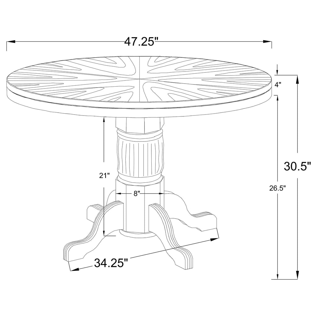 Ghilardi - Game Table Cupholders Round Table With Reversible TopPedestal Base - Amber