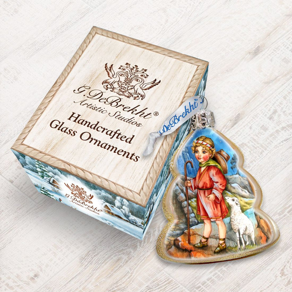 Shepherd Boy Mercury Glass Ornament by G. DeBrekht - Nativity Holiday Decor - 773034