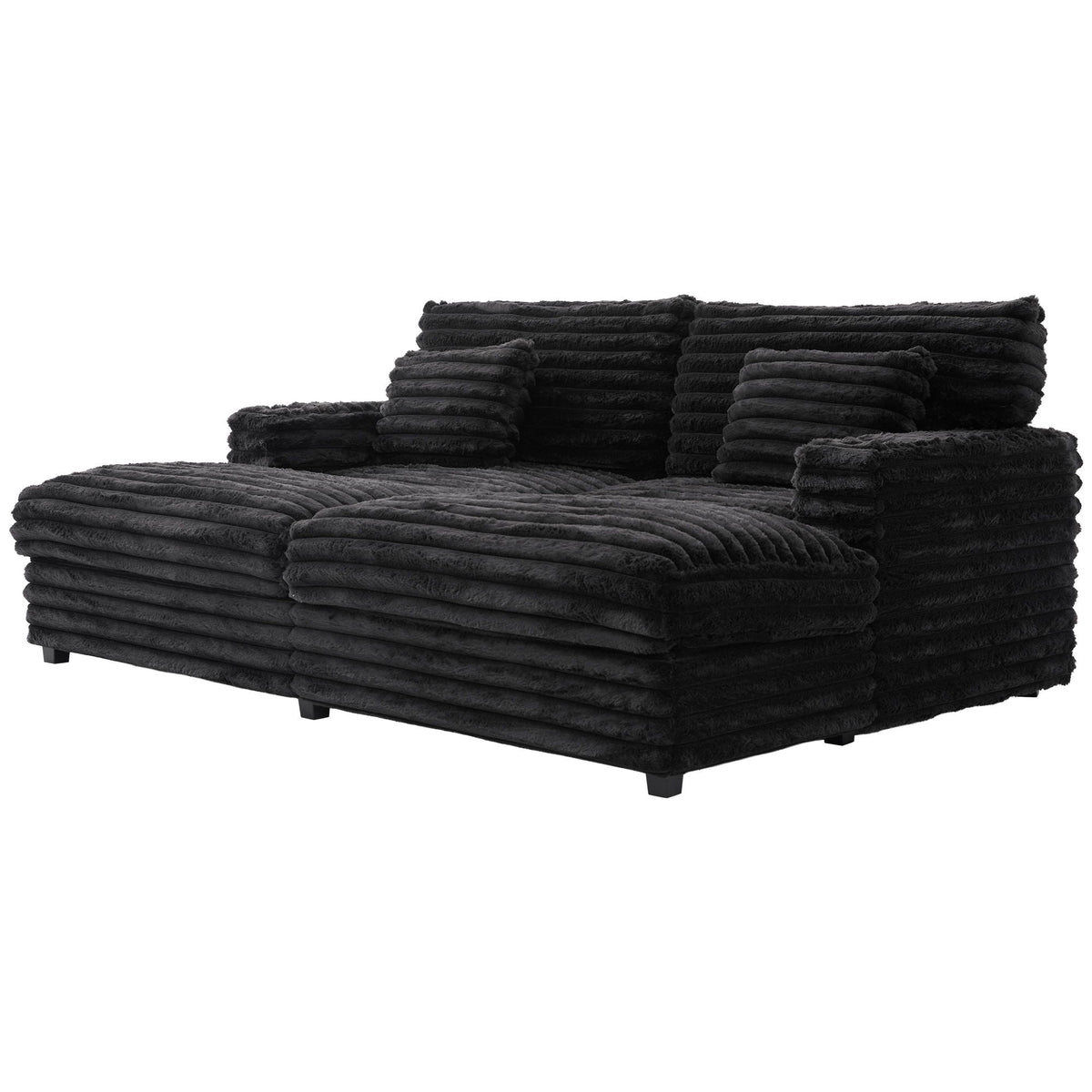 Oversized Double Chaise Lounge Sofa Bed With USB Ports And Cup Holders
